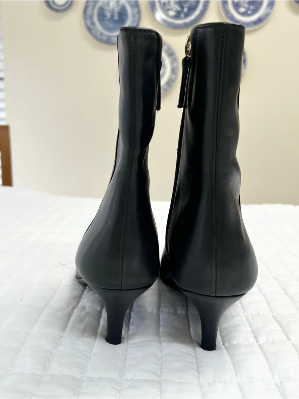 J. Crew New Stevie Ankle Boots in Leather Black Size 7 heeled boots Chic Womens - Picture 6 of 11